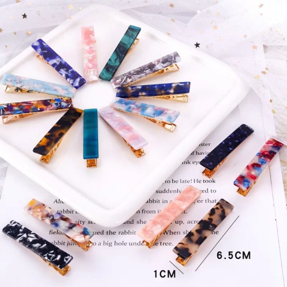 ⚜️[𝟯/$𝟭𝟴]⚜️Tortoise Coral Acrylic Hair Clip New - Picture 7 of 13